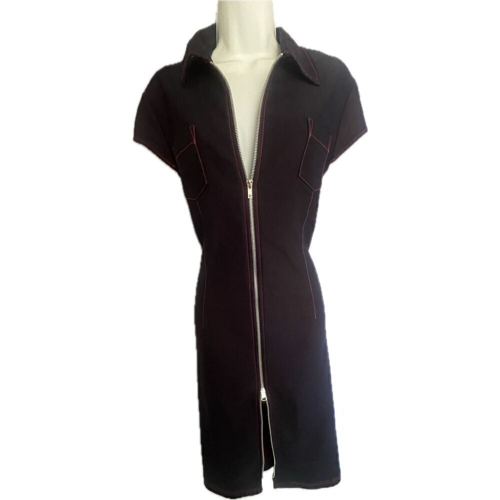 Corporate Goth Double Zipper Connected Apparel Dress Women’s Size M/L